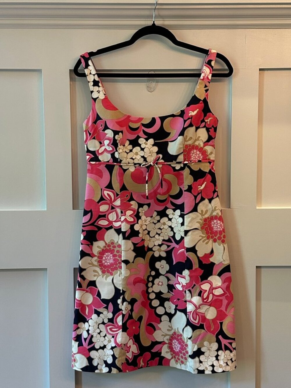 🌸💖 J.Crew Pink Mod Floral Shift Dress Size 8 🌺 Retro 60s Style 🌴 Sleeveless
